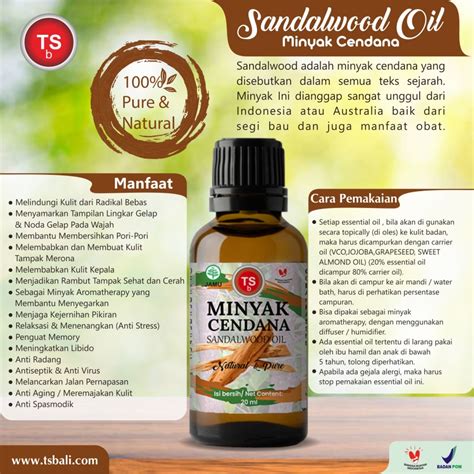 Minyak Cendana Sandalwood Essential Oil Tsbali Murni Ml Pt