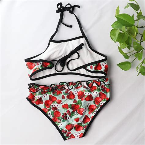 Tiener Meisjes Badpak Ruches Bikini Set Leuke Kid Vicedeal