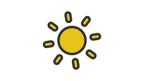 Sunny on white background, Weather animated icon 22822717 Stock Video ...