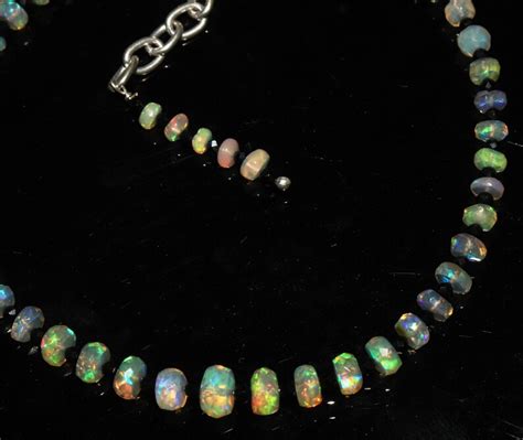 Ethiopian Faceted Fire Opal Bracelet With Sterling Silver Etsy