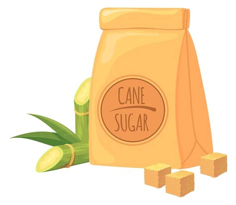 Premium Vector Cane Sugar Pack Cartoon Icon Paper Bag