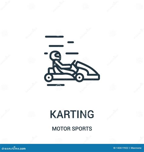 Karting Icon Vector From Motor Sports Collection Thin Line Karting