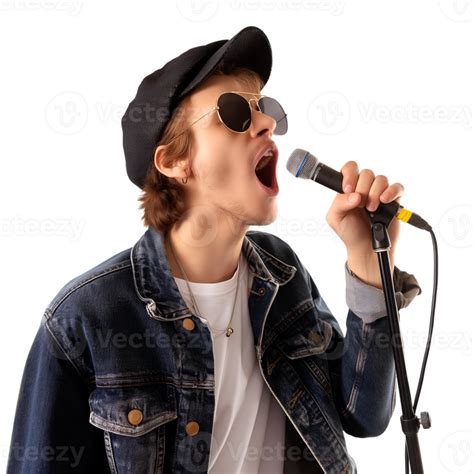 Ai Generated Guy Sings Karaoke On Transparent Background 42152845 Png