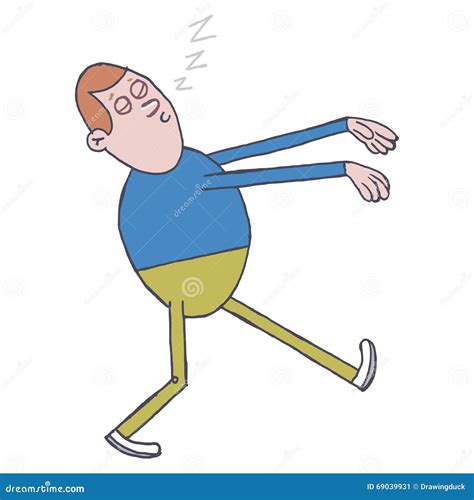 Man Sleepwalking Stock Illustration Illustration Of Cartoon 69039931