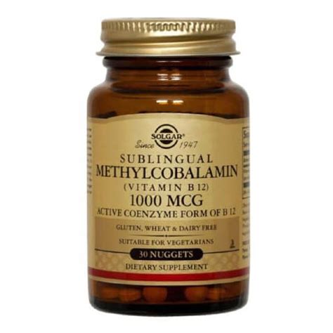 Solgar Methylcobalamin Vitamin B12 1000 Mcg 30 Tablet S Unflavoured