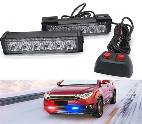 Car Front Grille Blinking Emergency Lights Dc 12v Auto Traffic Signal