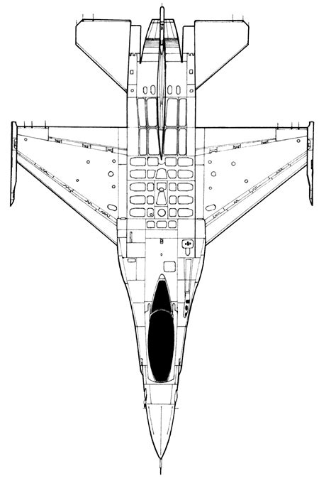 F-16 Fighting Falcon Blueprint - Download free blueprint for 3D modeling