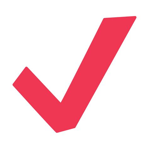 Simple Red Check Mark Icon In Red Red Color Vector 21868672 Vector