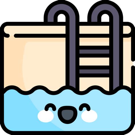 Swimming Pool Kawaii Lineal Color Icon