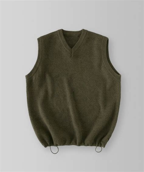 Musinsa Lafudgestore Boucle Argyle String Knit Vest Khaki