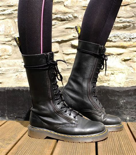 Dr Martens Twin Zip Eyelet Calf High Black Boots Doc Martens