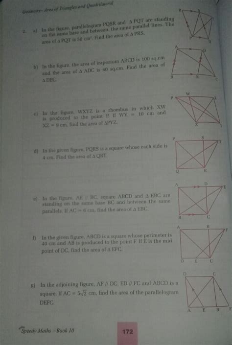 Solved Geomeary Area Of Triangles And Quadrilateral A In The