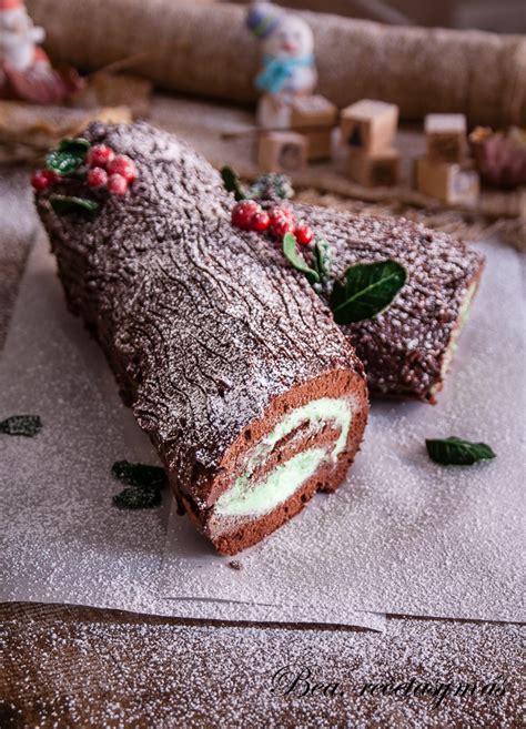 Tronco de Navidad de chocolate y menta Recetas de cocina fáciles y