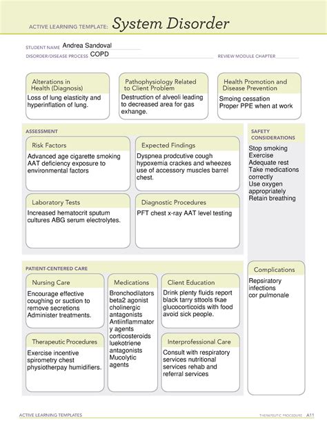 Ati Diagnostic Template For Copd