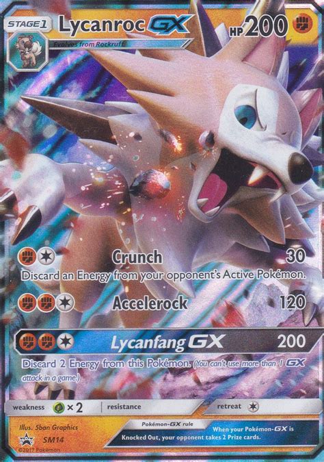 Pokémon Sun And Moon Promo Card SM014 Lycanroc Gx Arcade Game Cards