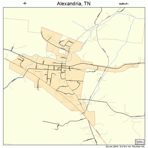 Alexandria Tennessee Street Map 4700620