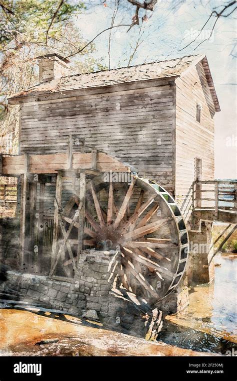 Stone Mountain Grist Mill Stone Mountain Park Georgia Usa Historic