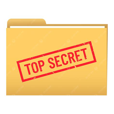 Top Secret Document Clip Art With Brown Folder And Red Stamp Vector