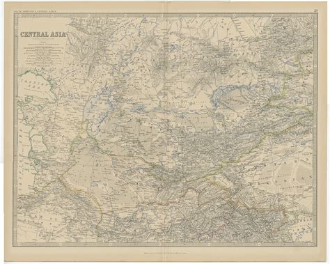 Antique Map of Central Asia by Johnston (1882)