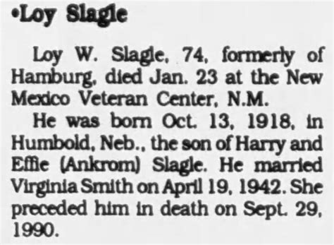 Loy William Slagle Find A Grave Memorial