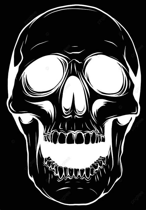 Realistic Red Skull Silhouette In Vector Format On A White