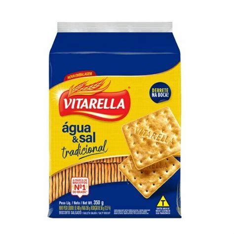 Biscoito Cr cracker Vitarella 350g Agua e Sal é aqui na Barcelos