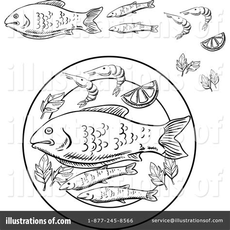 Seafood Clipart #1365424 - Illustration by Vector Tradition SM