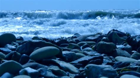 Pebble Beach Ocean At Dusk Free Stock Photo - Public Domain Pictures