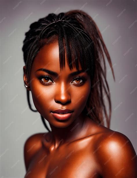 Beautiful ebony woman created with generative ai | Premium AI-generated