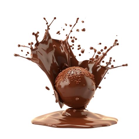 Chocolate Ball Splashing On Transparent Background 46011649 Png