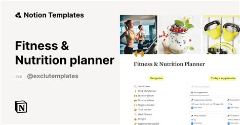 Fitness Nutrition Planner Template By Exclutemplates Notion Marketplace