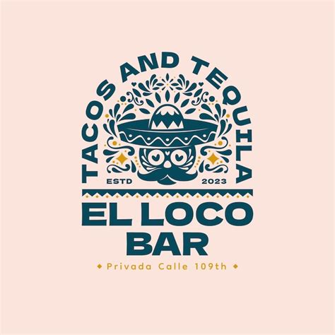 Premium Vector Hand Drawn Mexican Bar Logo Template