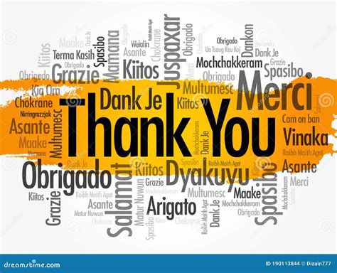 Thank You Word Cloud In Different Languages Concept Background Stock