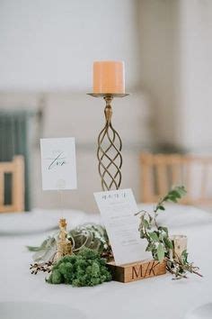 Simple Wedding Centerpiece Idea Candle And Greenery Wedding