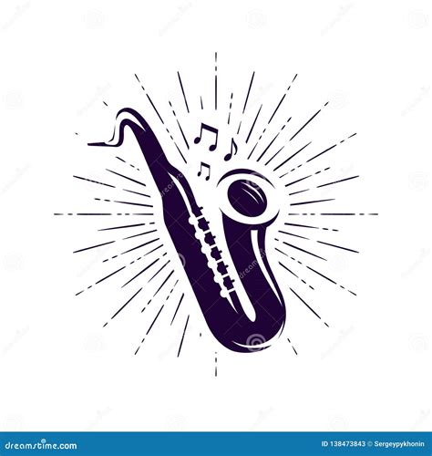 Saxophone, Sax Logo or Label. Live Music, Jazz, Blues Symbol. Vector ...