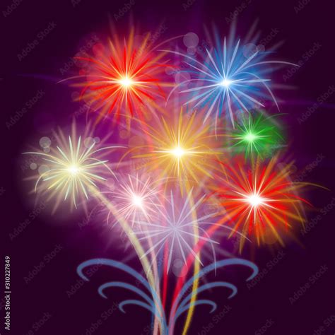 Celebrate Fireworks Shows Explosion Background And Celebrating Stock ...