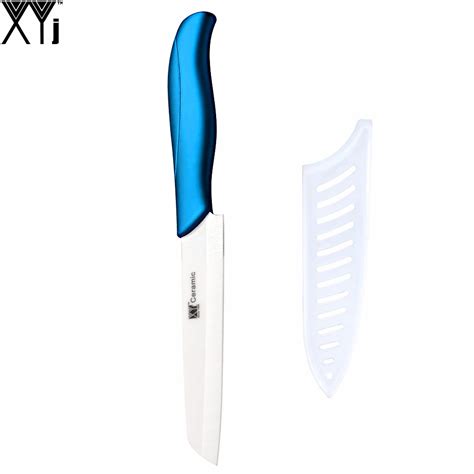 Xyj Brand Ceramic Knife Blue Ergonomic Grip Handle Zirconium Oxide