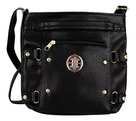 Mariconera Mujer Bolsa Croosbody Impermeable Dama Asa Cuero Color Negro