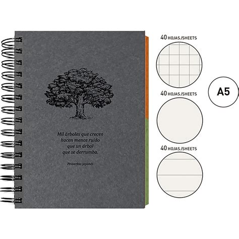 Cuaderno Forma Francesa Senfort Eco Do Raya 120 Hojas Gris