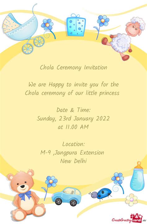 Chola Ceremony Invitation We Are Happy To Invite You Free Cards