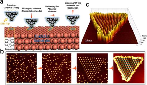 A Schematic Of Stm Manipulation Of Coronene Molecules On A Cu