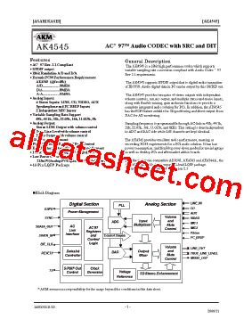 Ak Datasheet Pdf Asahi Kasei Microsystems