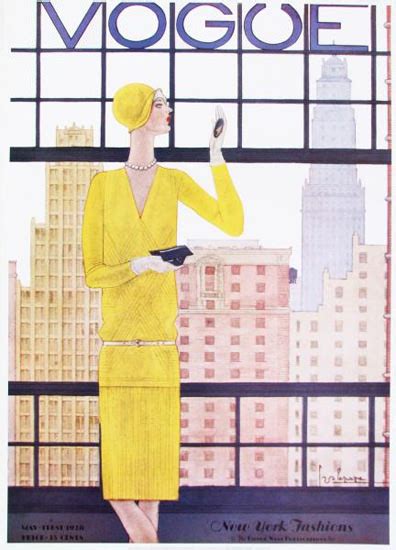 Vogue Cover Copyright 1918 New York Fashion Skyline Mad Men Art