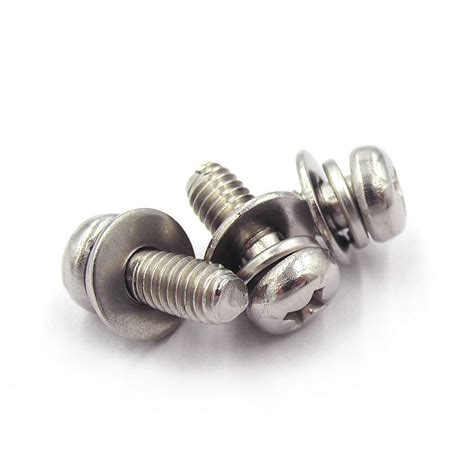 M5 M6 Full Thread Hex Head Sem Machine Screw With Nuts China