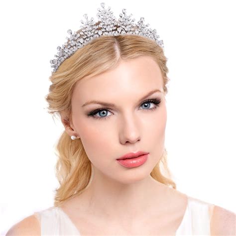 Enchanting CZ Wedding and Quinceanera Tiara Silver or Gold