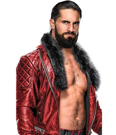 Seth Rollins Red Leather Jacket with Shawl Collar - Jackets Masters