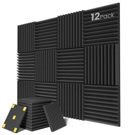 Buy 12 Pack Acoustic Panels 1 X 12 X 12 Quick Recovery Sound Proof Foam Panels Acoustic