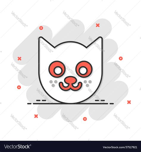 Cat head icon in comic style cute pet cartoon Vector Image