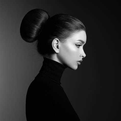 Premium Photo | Black and white fashion art studio portrait of ...