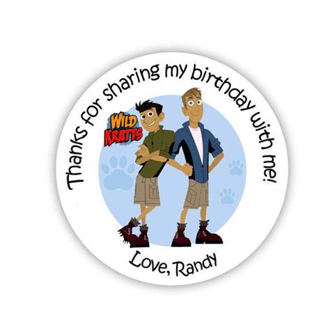 20 Wild Kratts Round Stickers Labels Birthday